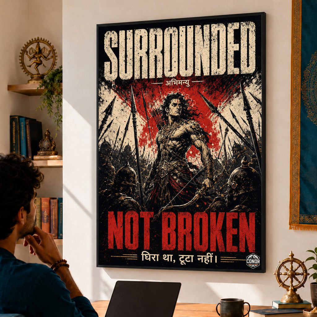 Surrounded Not Broken - Canvas Wall Art (CONQR_ABHI_SAN_07)