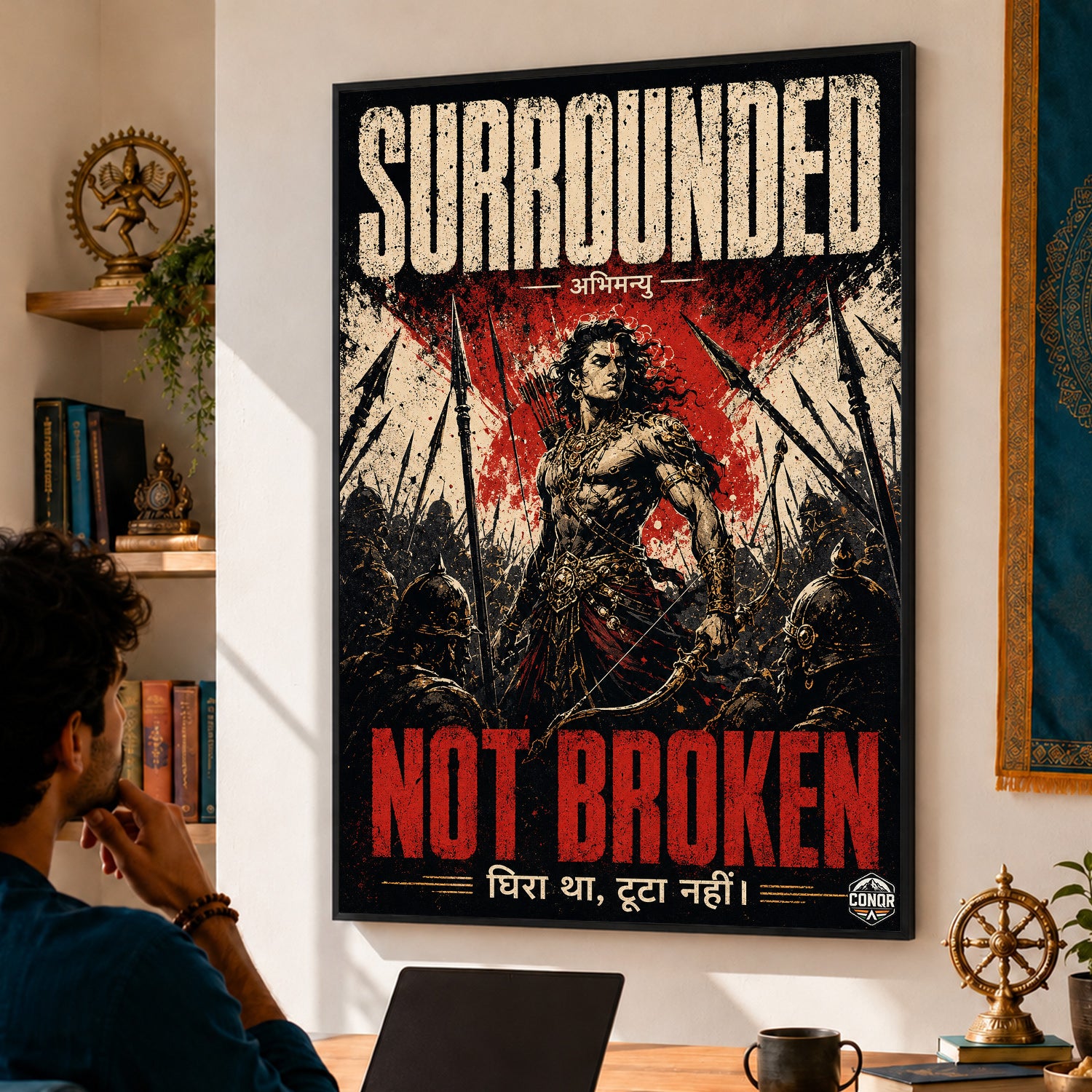 Surrounded Not Broken - Canvas Wall Art (CONQR_ABHI_SAN_07)