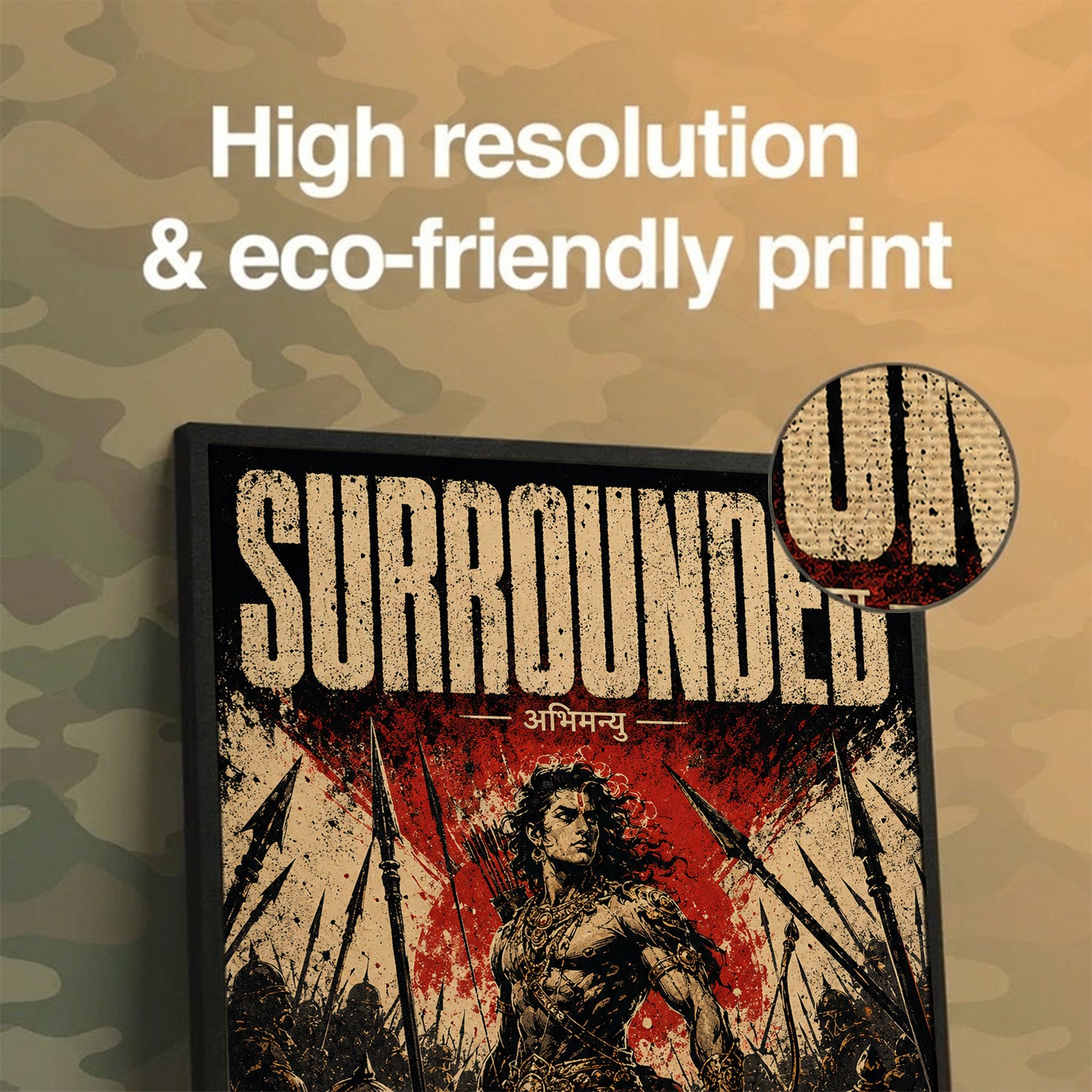 Surrounded Not Broken - Canvas Wall Art (CONQR_ABHI_SAN_07)