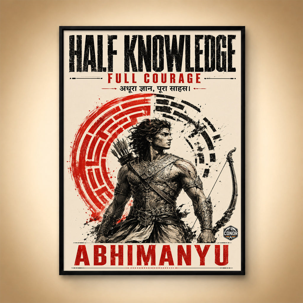 Half Knowledge Full Courage - Canvas Wall Art (CONQR_ABHI_SAN_08)