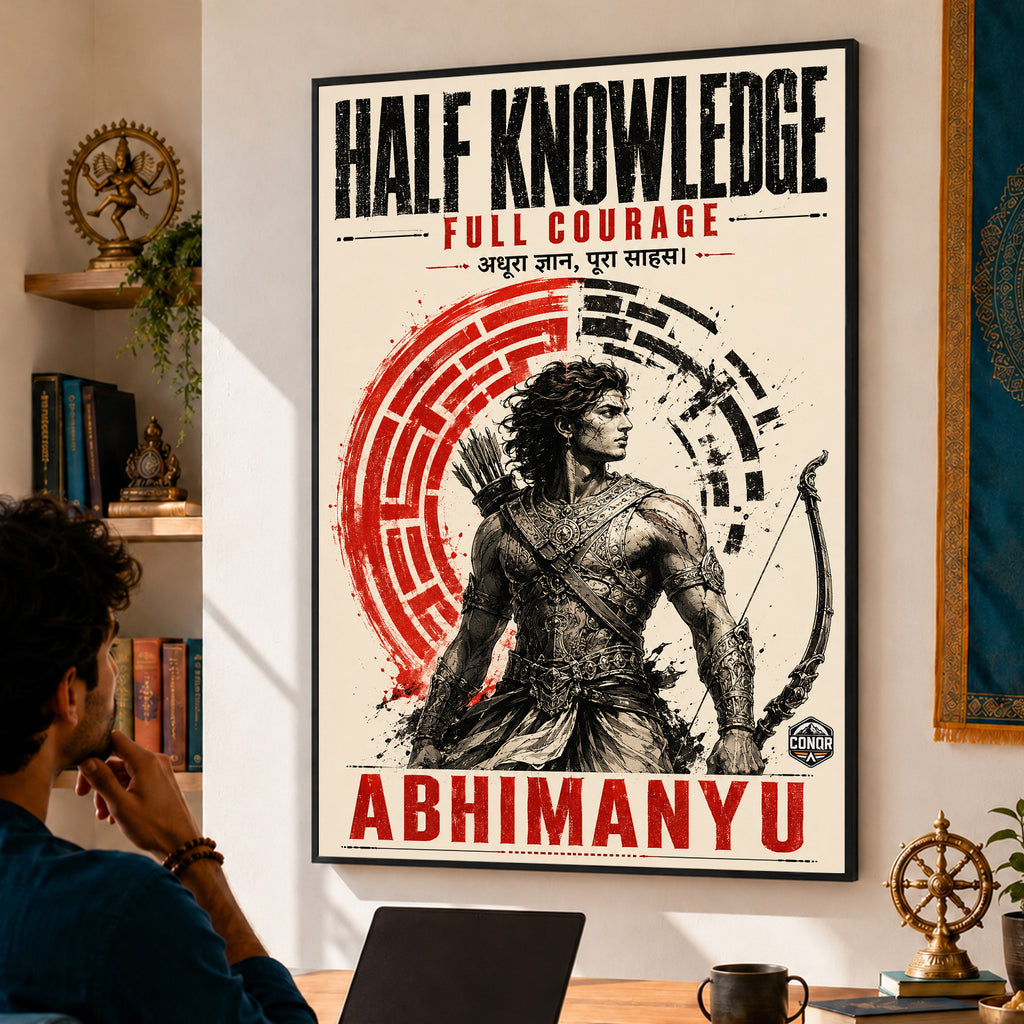 Half Knowledge Full Courage - Canvas Wall Art (CONQR_ABHI_SAN_08)
