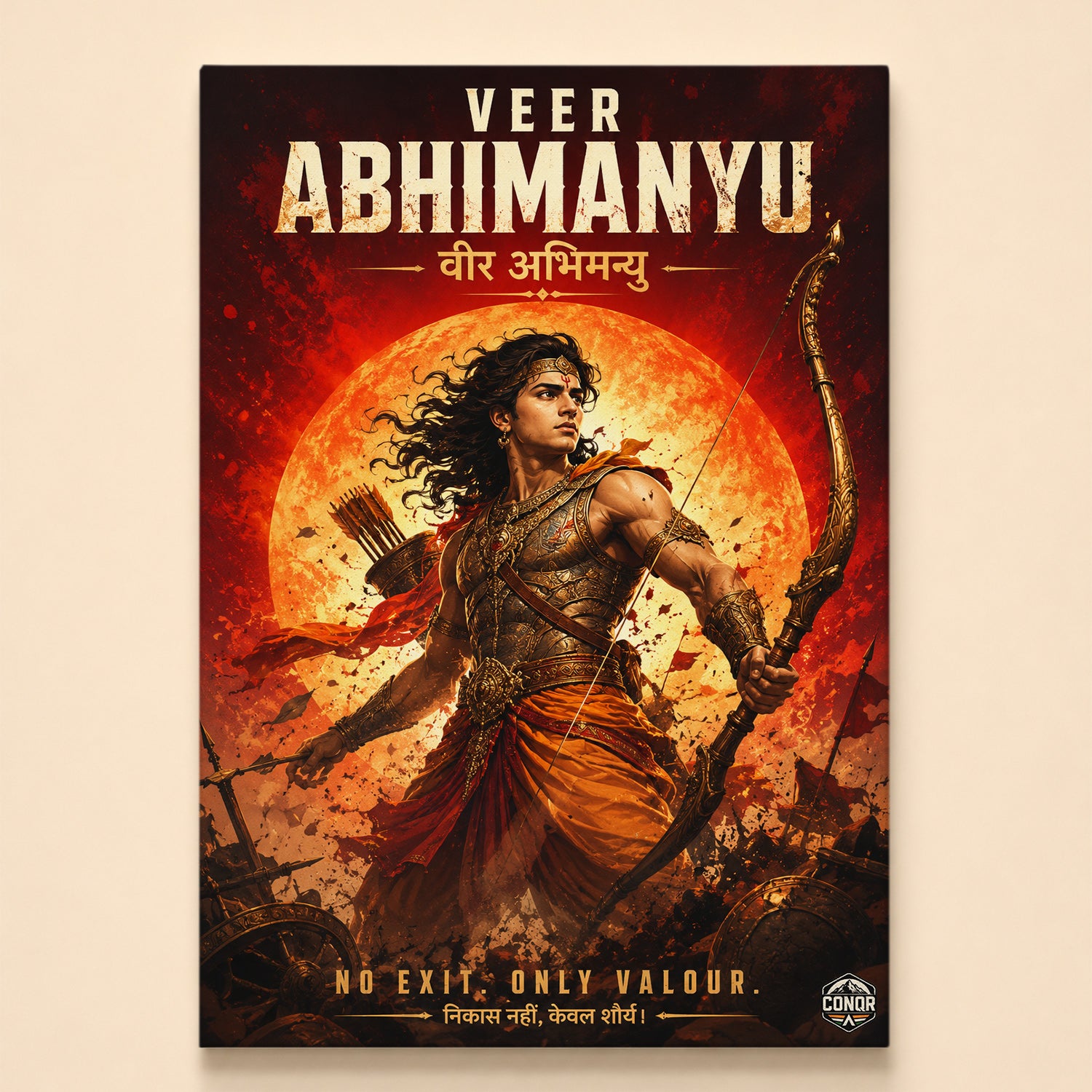 Veer Abhimanyu Valour - Canvas Wall Art (CONQR_ABHI_SAN_09)