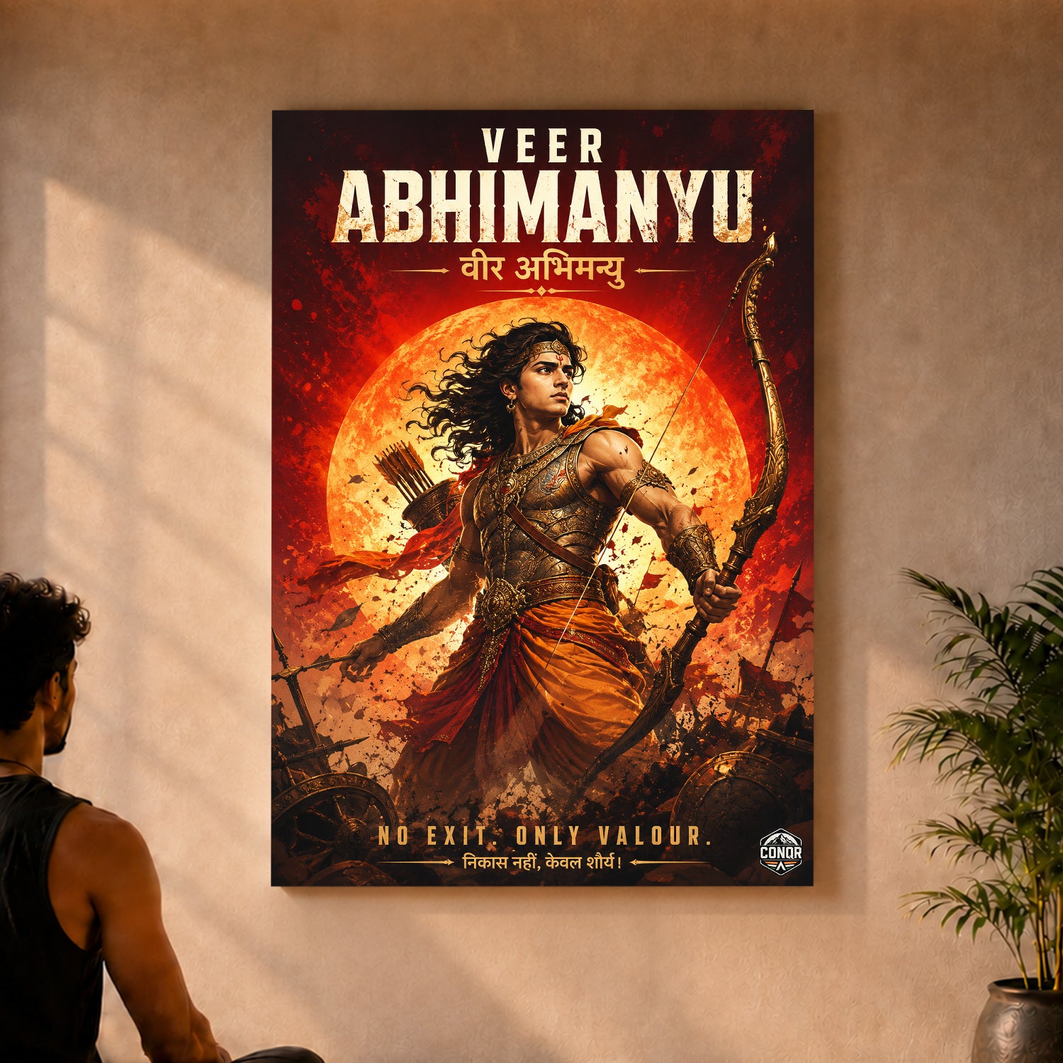Veer Abhimanyu Valour - Canvas Wall Art (CONQR_ABHI_SAN_09)