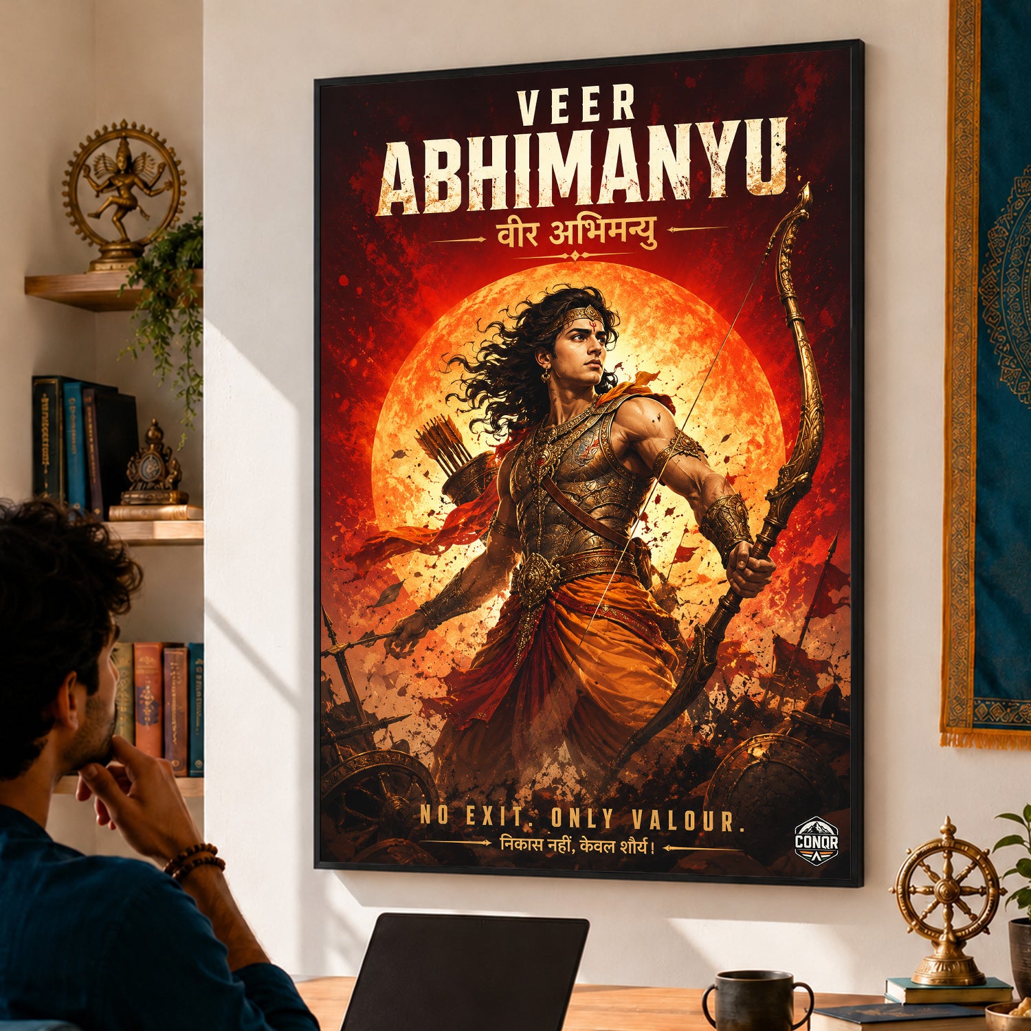 Veer Abhimanyu Valour - Canvas Wall Art (CONQR_ABHI_SAN_09)