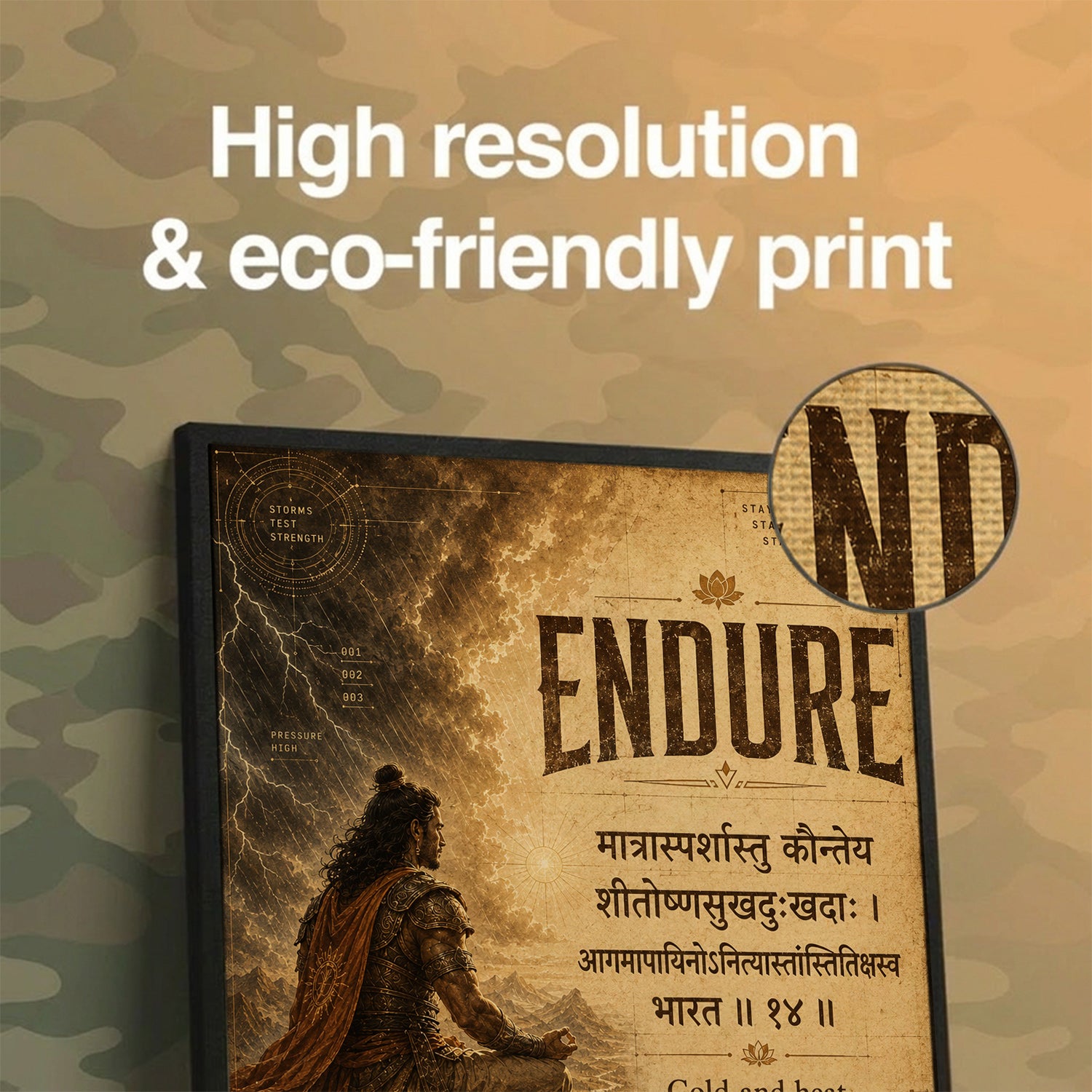 Endure Vintage Gita Shloka Wall Art (CONQR-SHLK-017)
