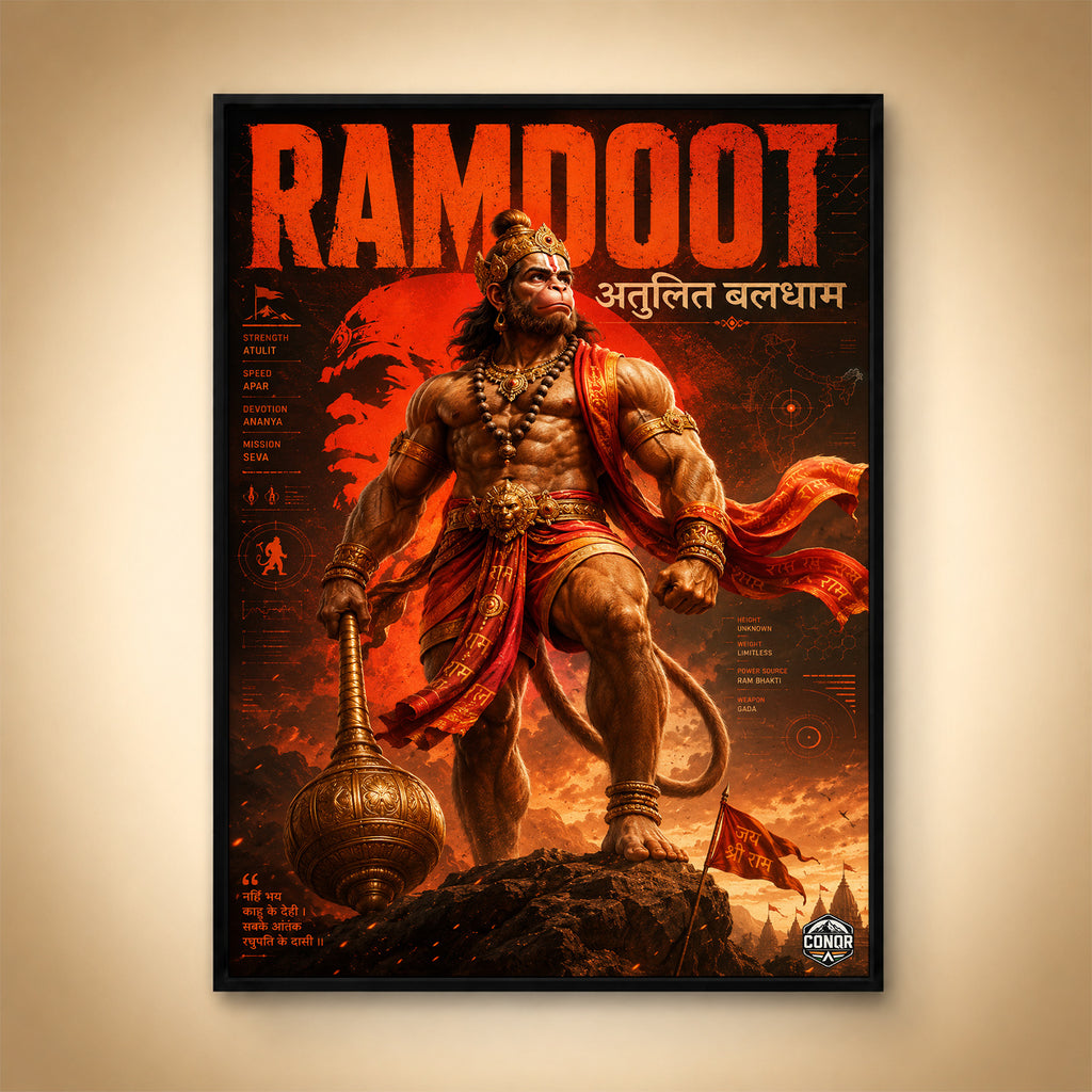 Ramdoot Hanuman - Canvas Wall Art (CONQR_SAN_RAM_13)