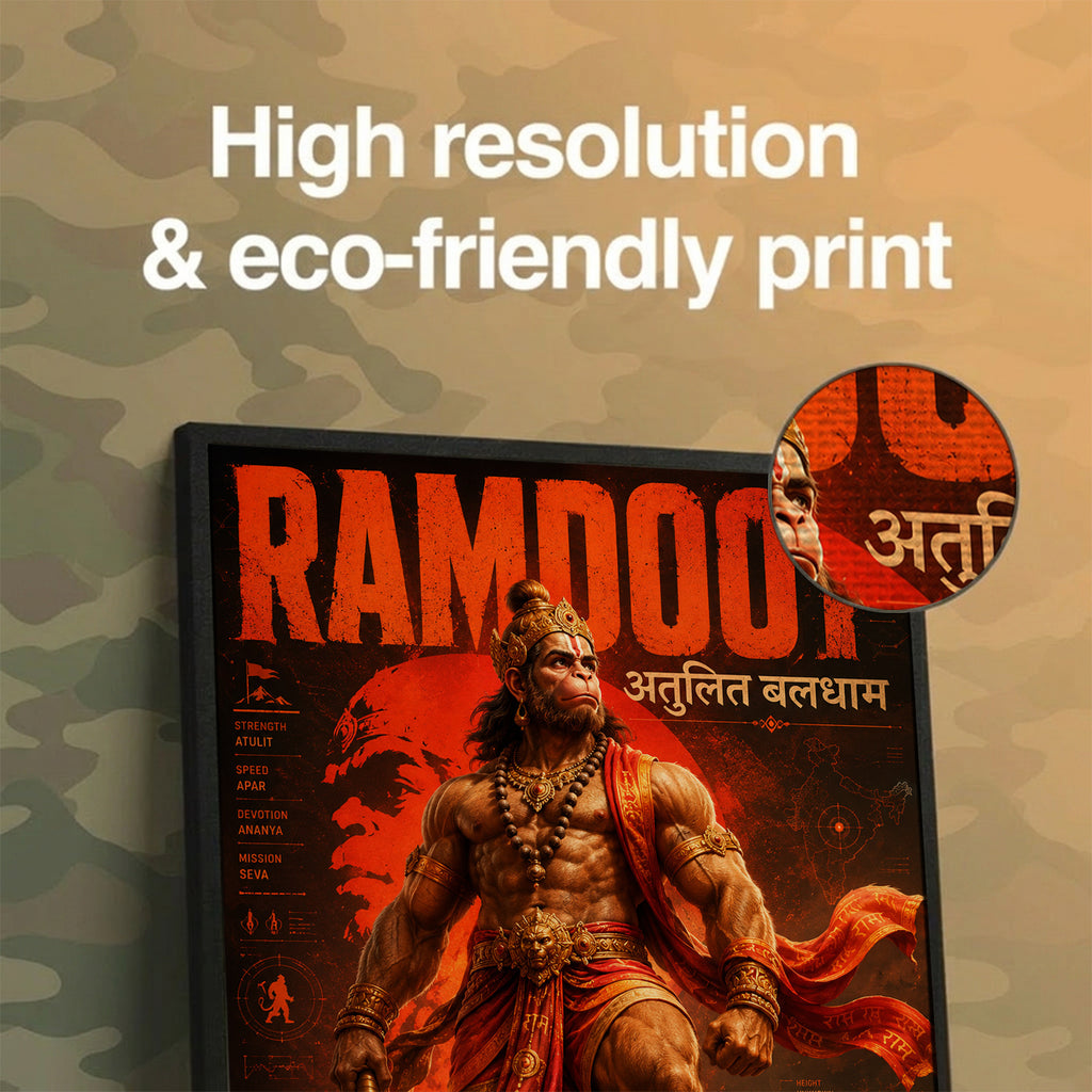 Ramdoot Hanuman - Canvas Wall Art (CONQR_SAN_RAM_13)