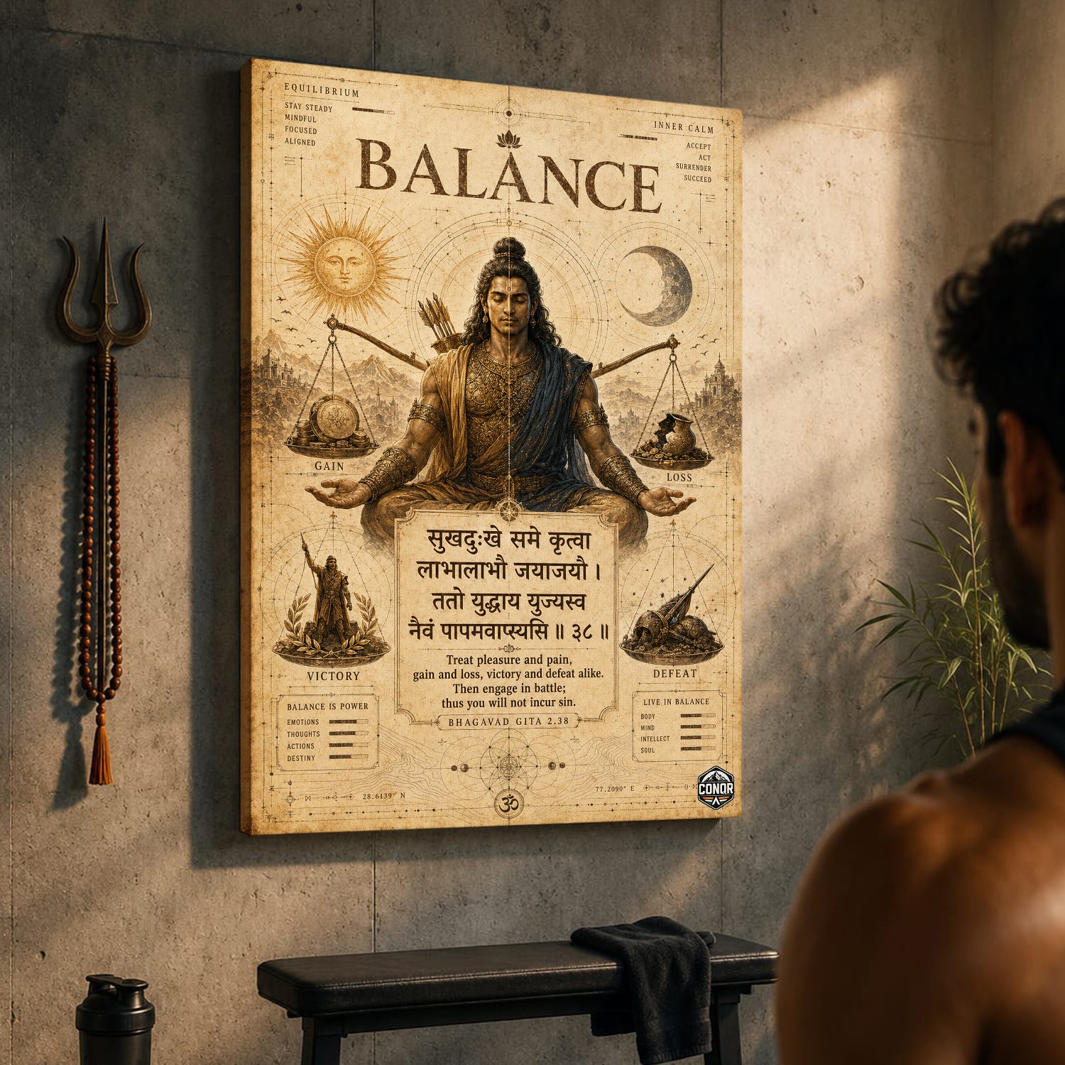 Balance Vintage Shiva Shloka Wall Art (CONQR-SHLK-020)