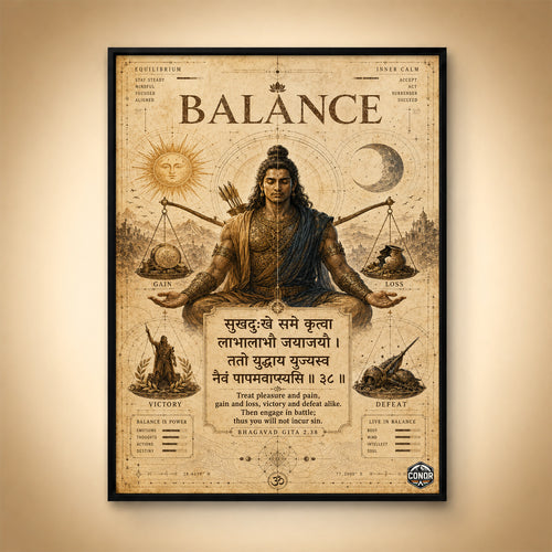 Balance Vintage Shiva Shloka Wall Art (CONQR-SHLK-020)