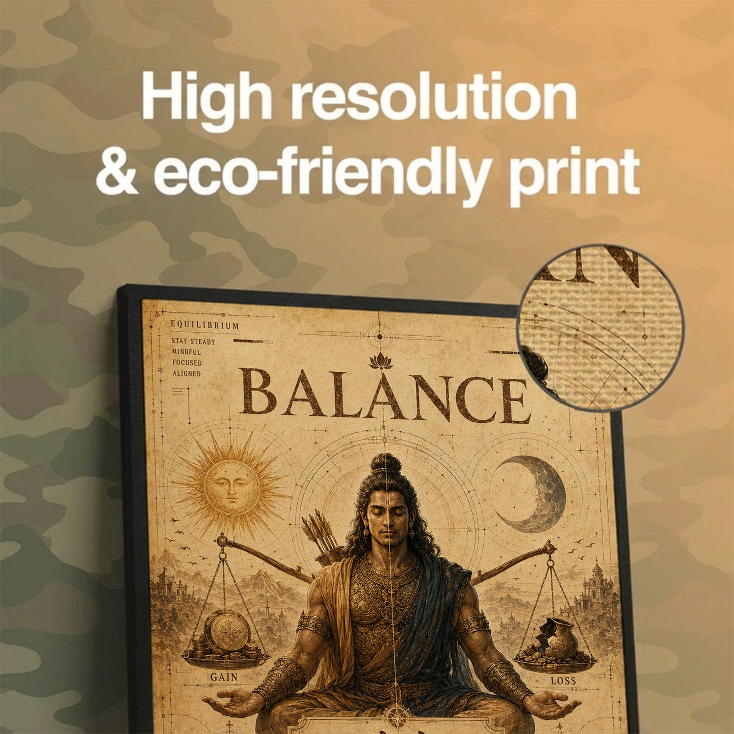 Balance Vintage Shiva Shloka Wall Art (CONQR-SHLK-020)