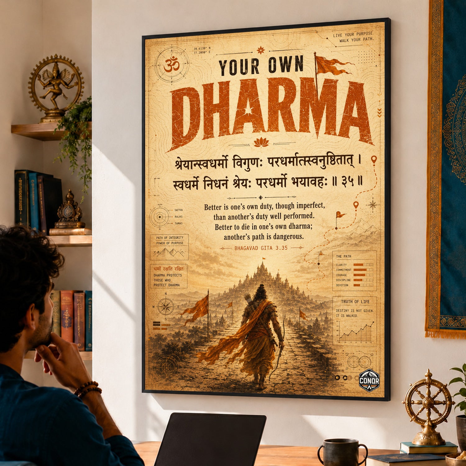 Your Own Dharma Vintage Wall Art (CONQR-SHLK-022)