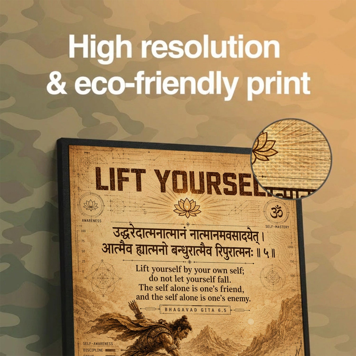 Lift Yourself Vintage Gita Wall Art (CONQR-SHLK-024)