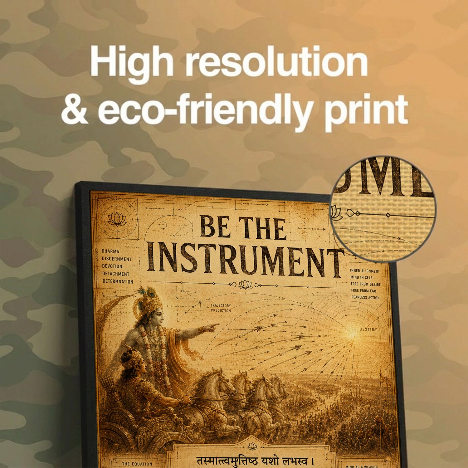 Be The Instrument Vintage Krishna Wall Art (CONQR-SHLK-016)