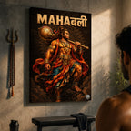 Mahabali Hanuman Warrior - Canvas Wall Art (CONQR_SAN_HAN_03)
