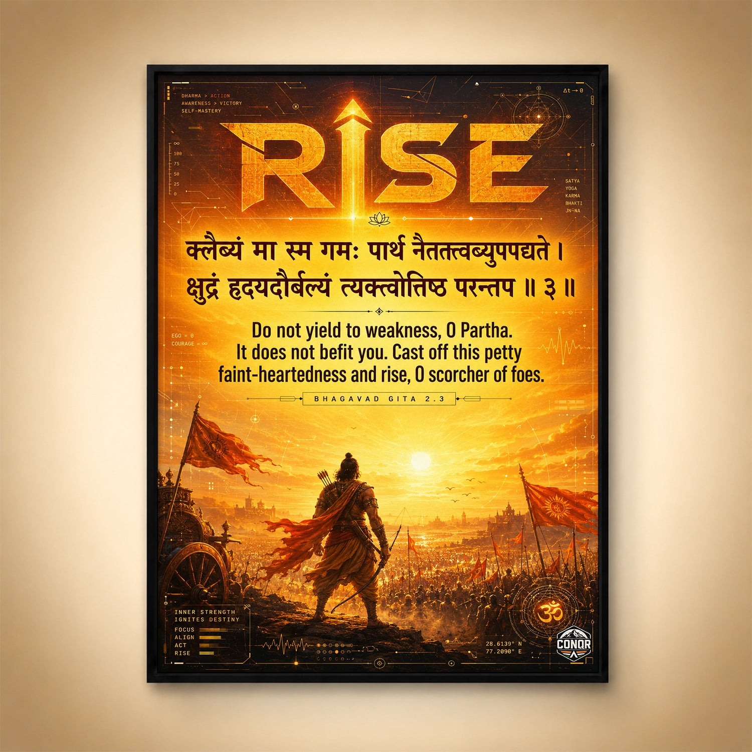 Rise From Weakness Bhagavad Gita Wall Art (CONQR-SHLK-006)