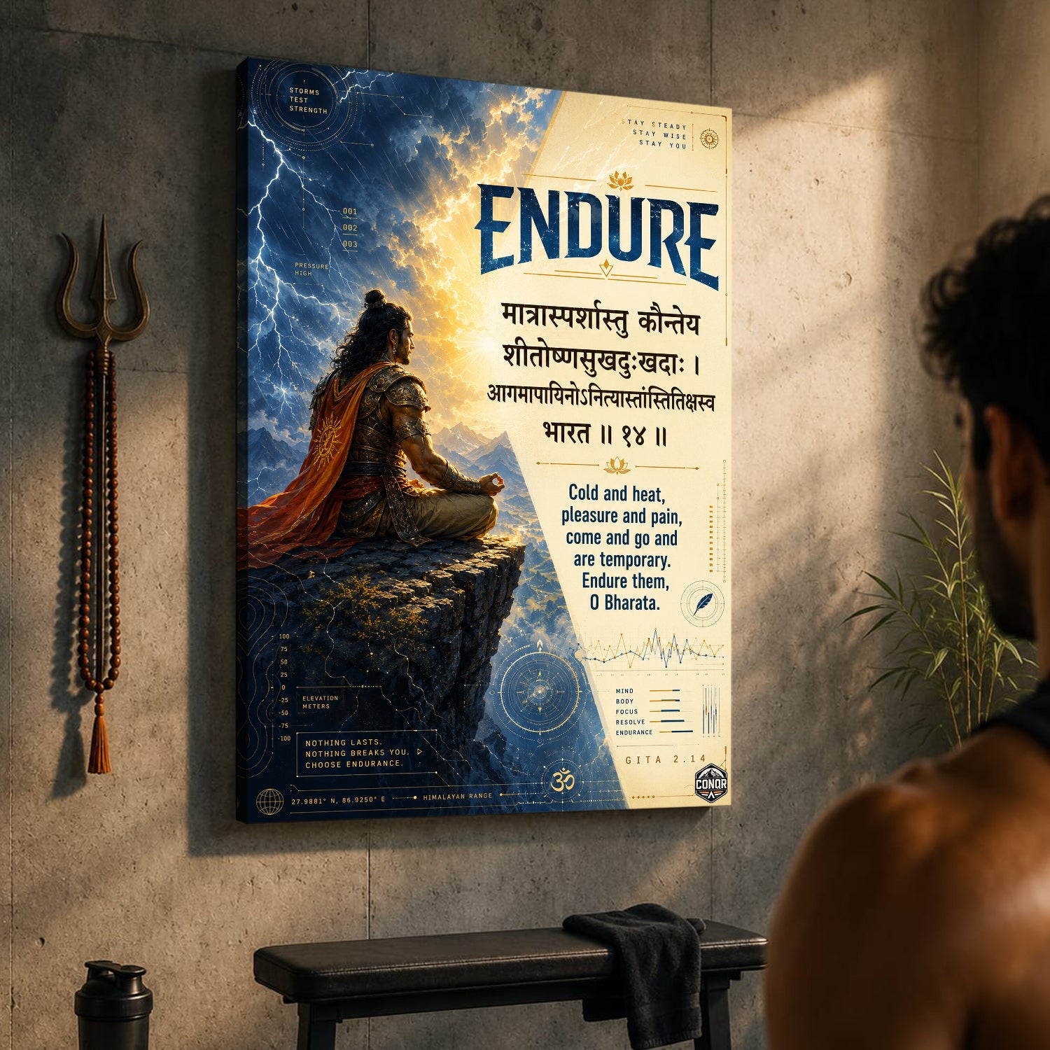 Endure O Bharata Gita Shloka Wall Art (CONQR-SHLK-007)