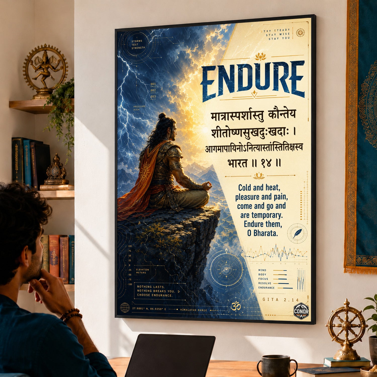 Endure O Bharata Gita Shloka Wall Art (CONQR-SHLK-007)