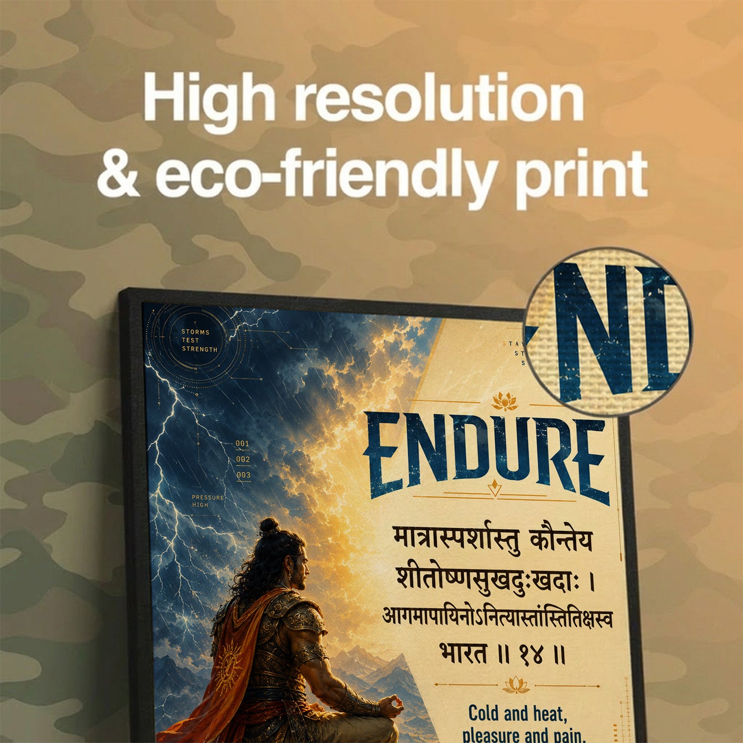 Endure O Bharata Gita Shloka Wall Art (CONQR-SHLK-007)