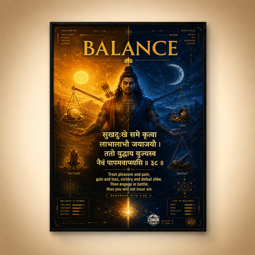 Balance In Joy And Pain Shloka Wall Art (CONQR-SHLK-009)