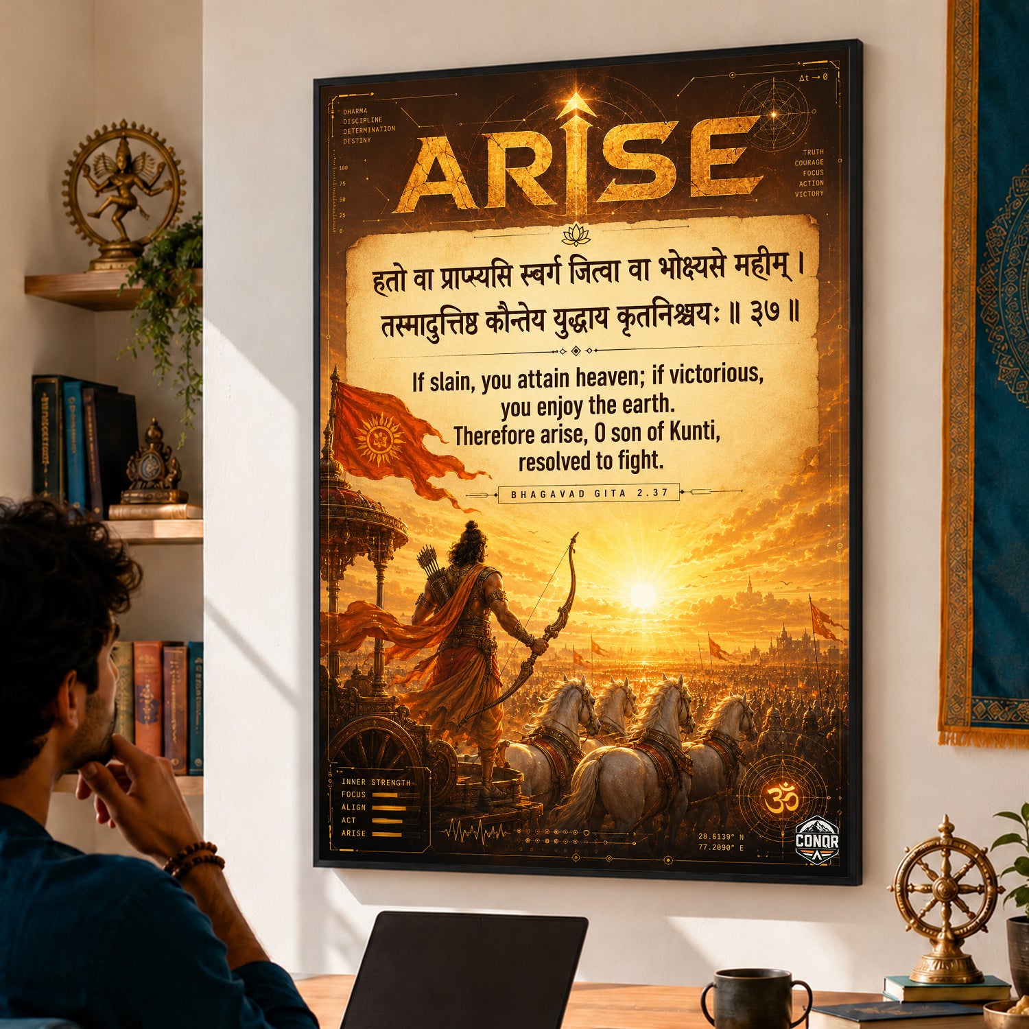 Arise Victorious Gita Warrior Wall Art (CONQR-SHLK-008)