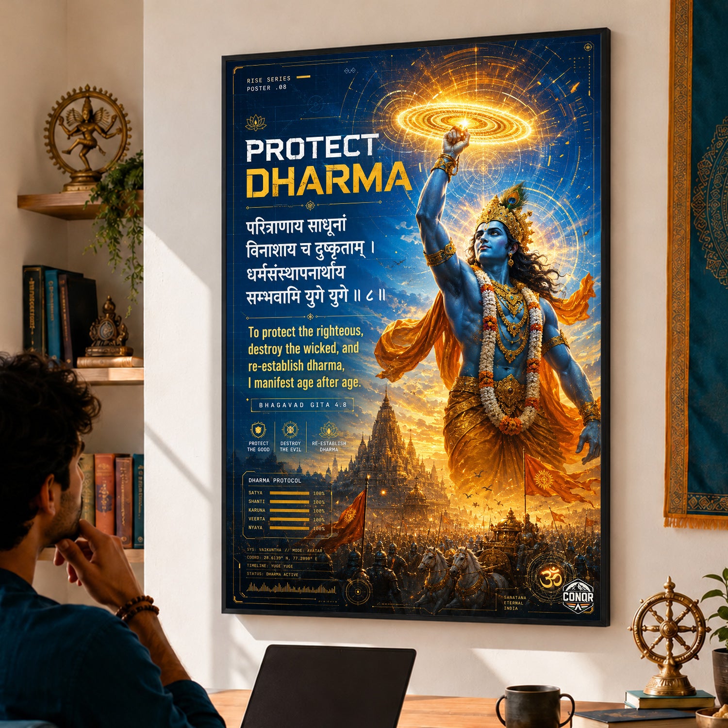 Protect Dharma Krishna Wall Art (CONQR-SHLK-012)