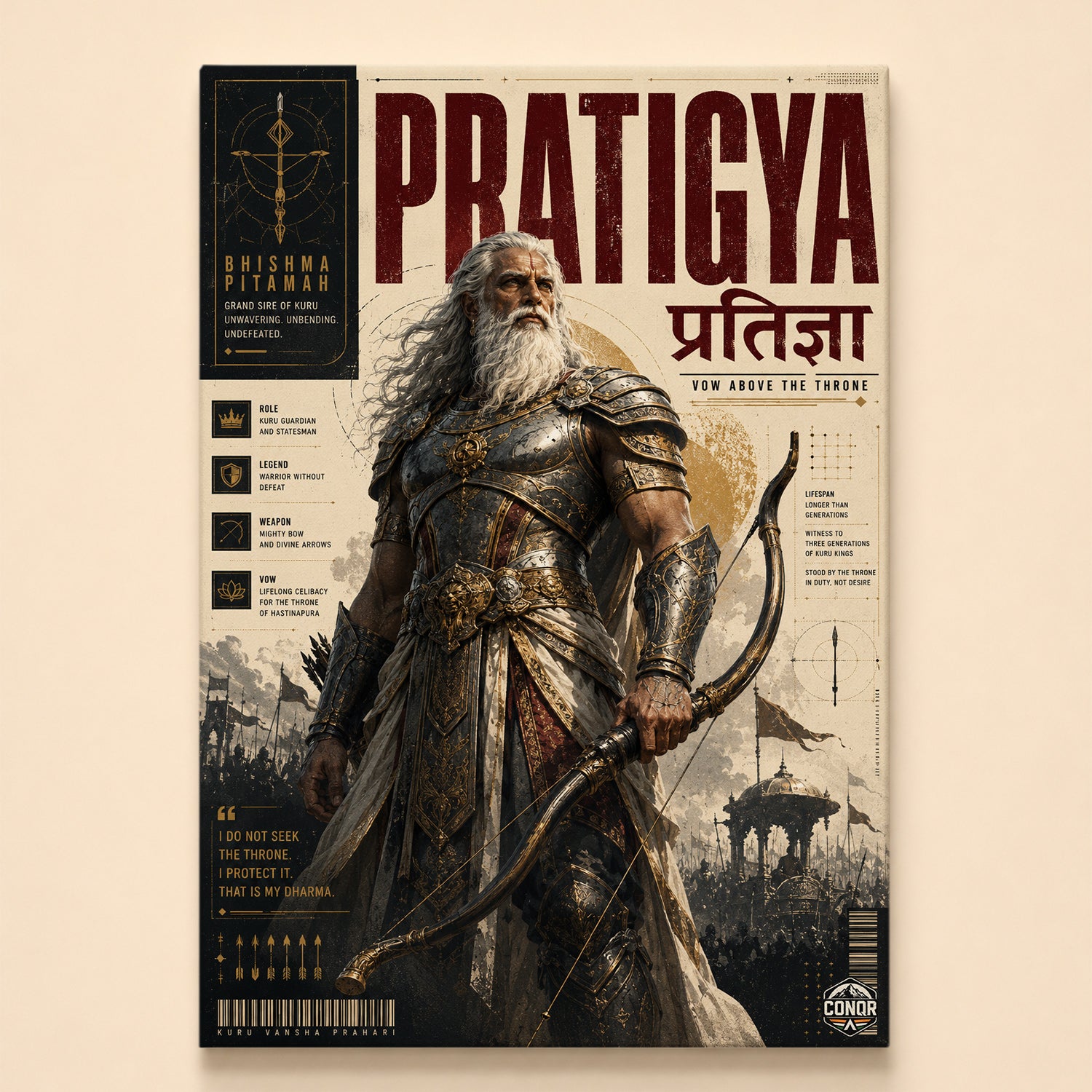 Bhishma Pitamah Pratigya - Canvas Wall Art (CONQR_BHISHMA_01)