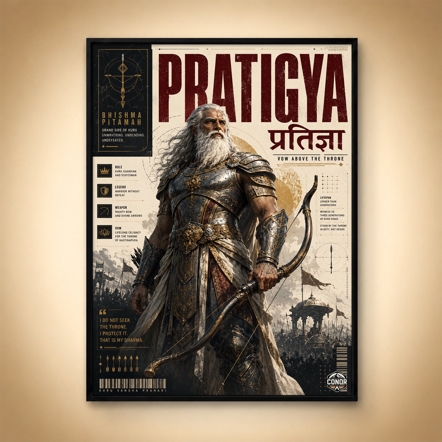 Bhishma Pitamah Pratigya - Canvas Wall Art (CONQR_BHISHMA_01)