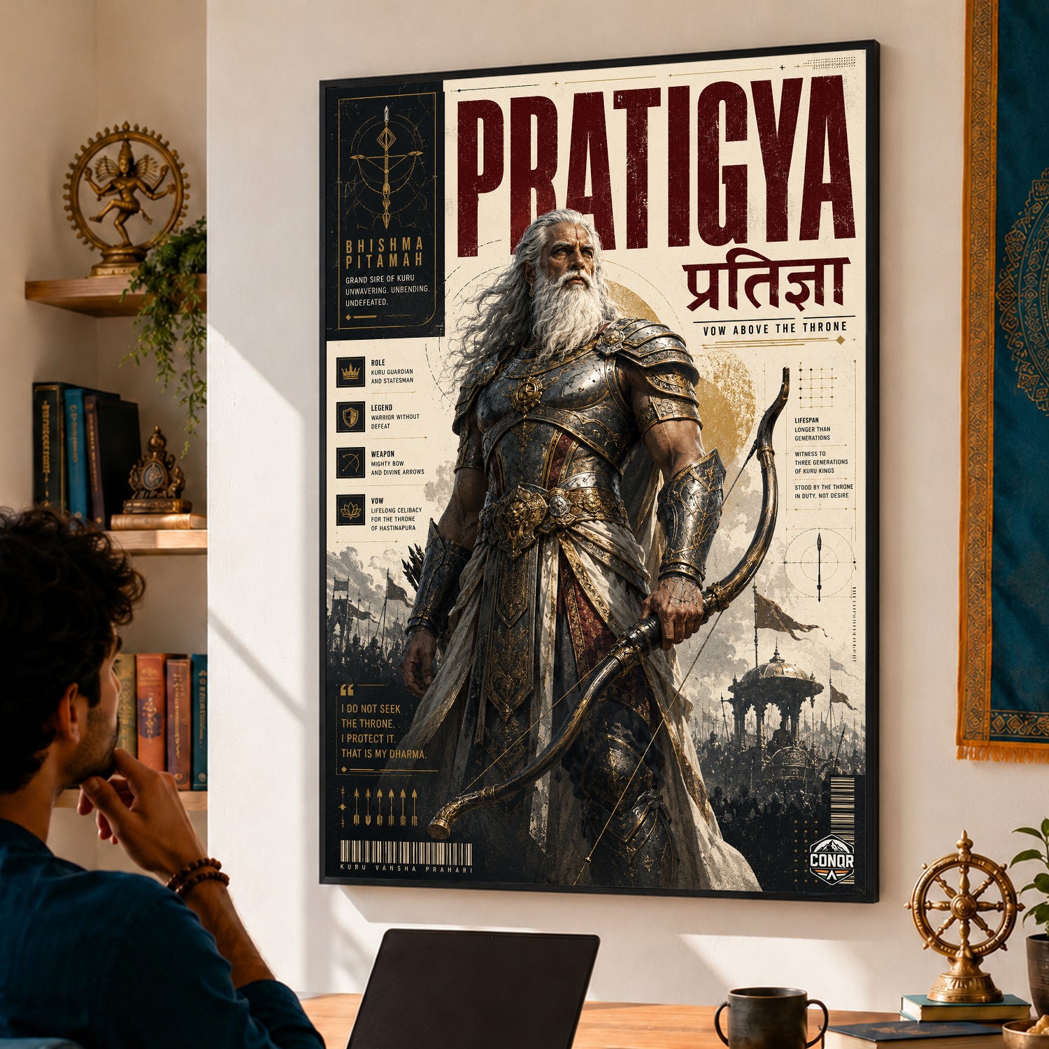 Bhishma Pitamah Pratigya - Canvas Wall Art (CONQR_BHISHMA_01)