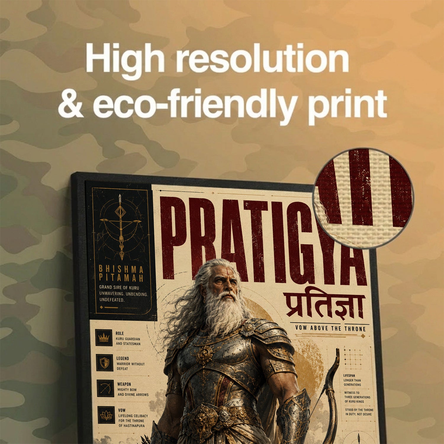 Bhishma Pitamah Pratigya - Canvas Wall Art (CONQR_BHISHMA_01)
