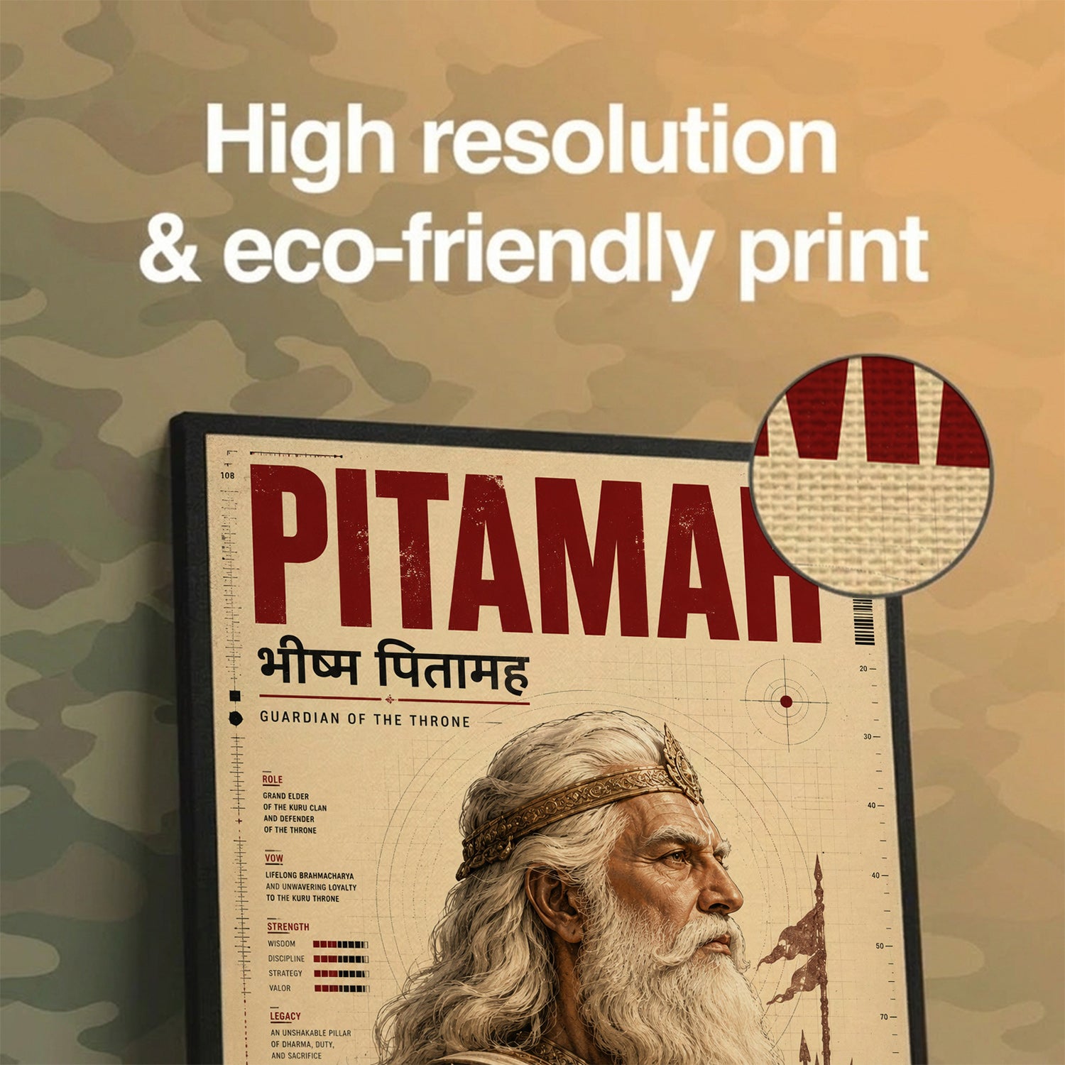 Bhishma Pitamah Guardian - Canvas Wall Art (CONQR_BHISHMA_02)