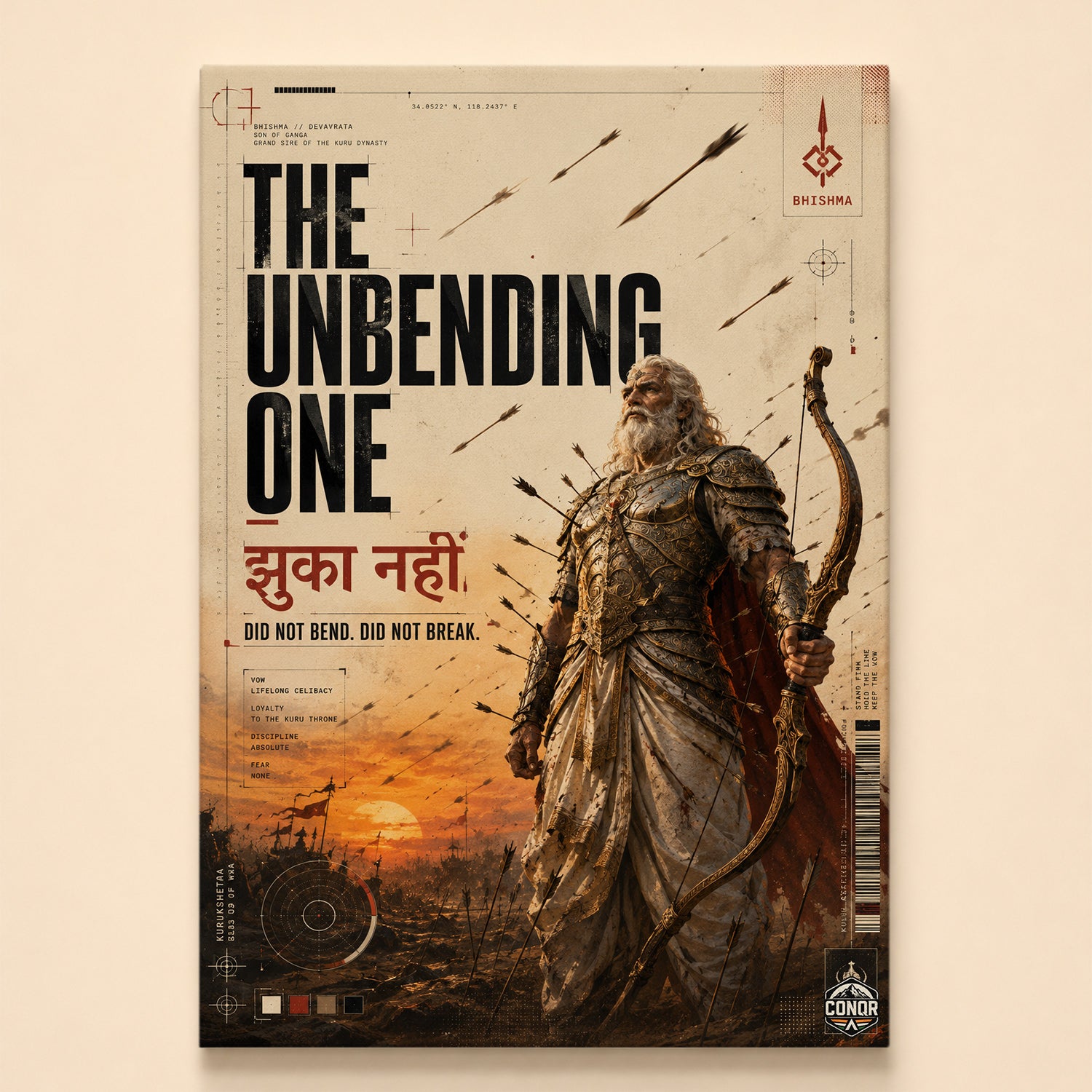 Bhishma The Unbending One - Canvas Wall Art (CONQR_BHISHMA_06)
