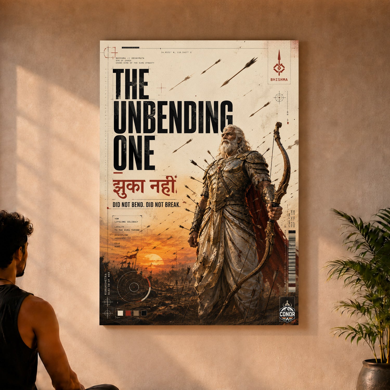Bhishma The Unbending One - Canvas Wall Art (CONQR_BHISHMA_06)