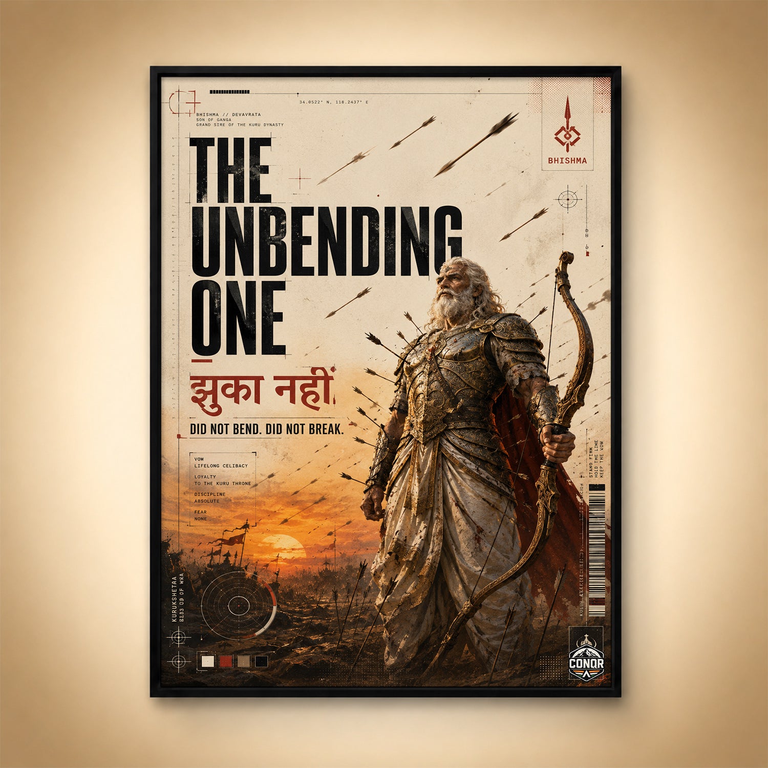 Bhishma The Unbending One - Canvas Wall Art (CONQR_BHISHMA_06)