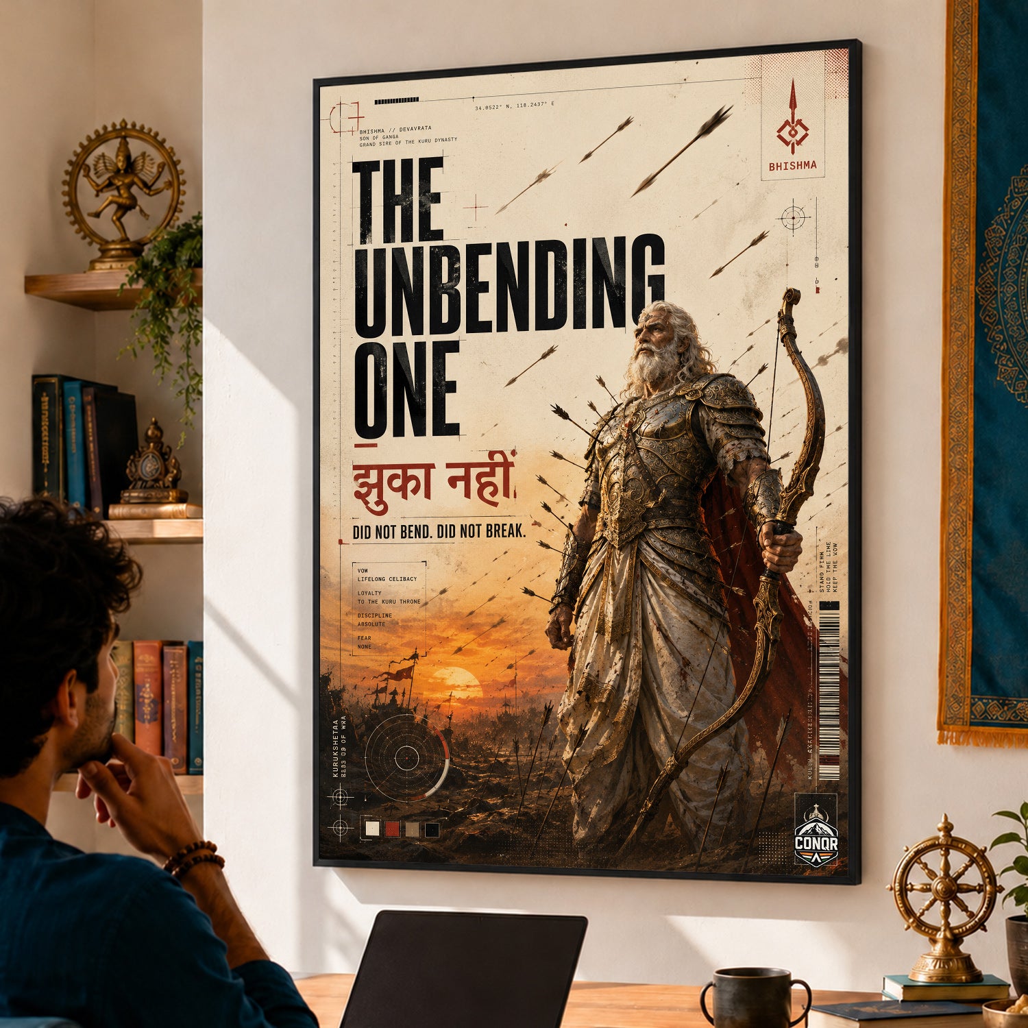 Bhishma The Unbending One - Canvas Wall Art (CONQR_BHISHMA_06)
