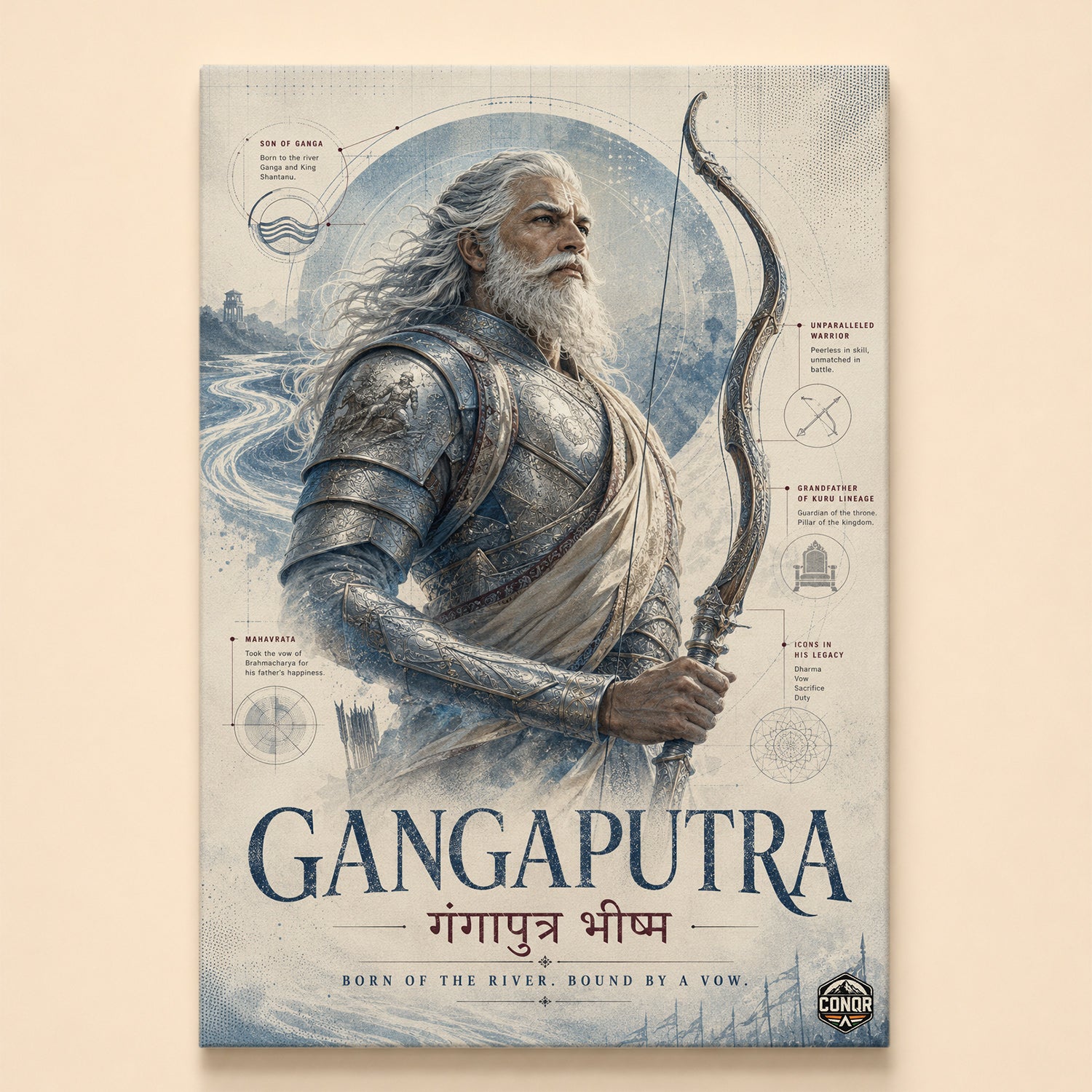 Gangaputra Bhishma - Canvas Wall Art (CONQR_BHISHMA_08)