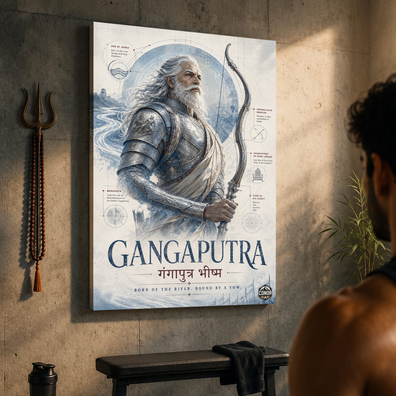 Gangaputra Bhishma - Canvas Wall Art (CONQR_BHISHMA_08)