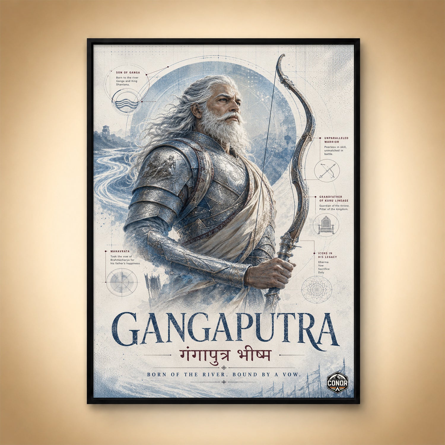 Gangaputra Bhishma - Canvas Wall Art (CONQR_BHISHMA_08)