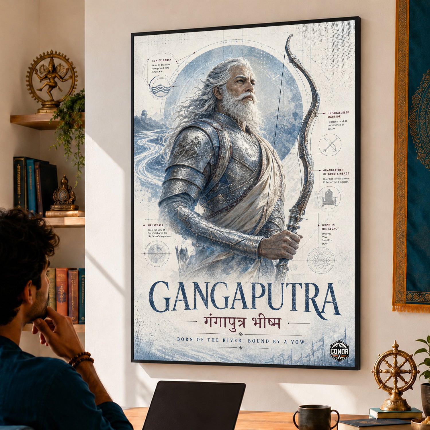 Gangaputra Bhishma - Canvas Wall Art (CONQR_BHISHMA_08)