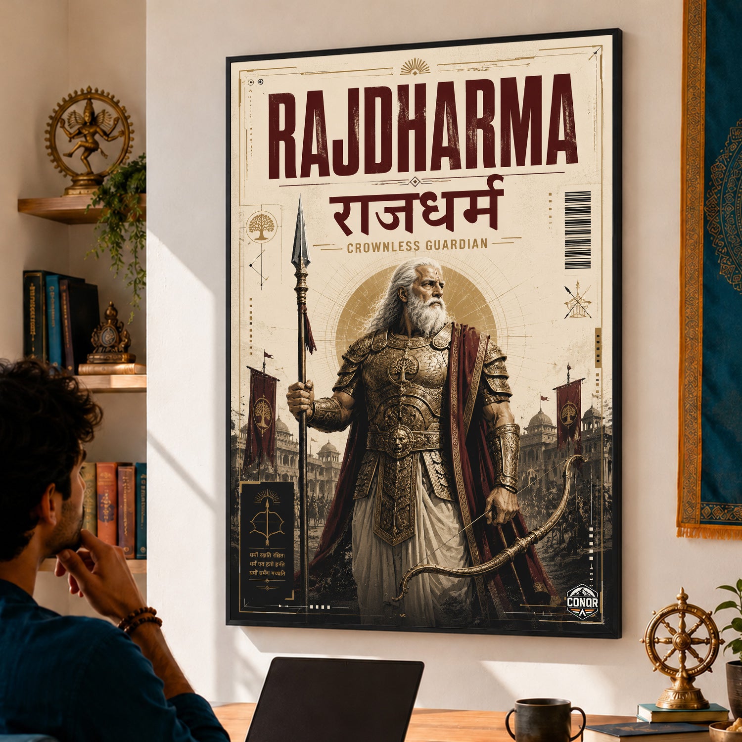 Rajdharma Bhishma - Canvas Wall Art (CONQR_BHISHMA_09)