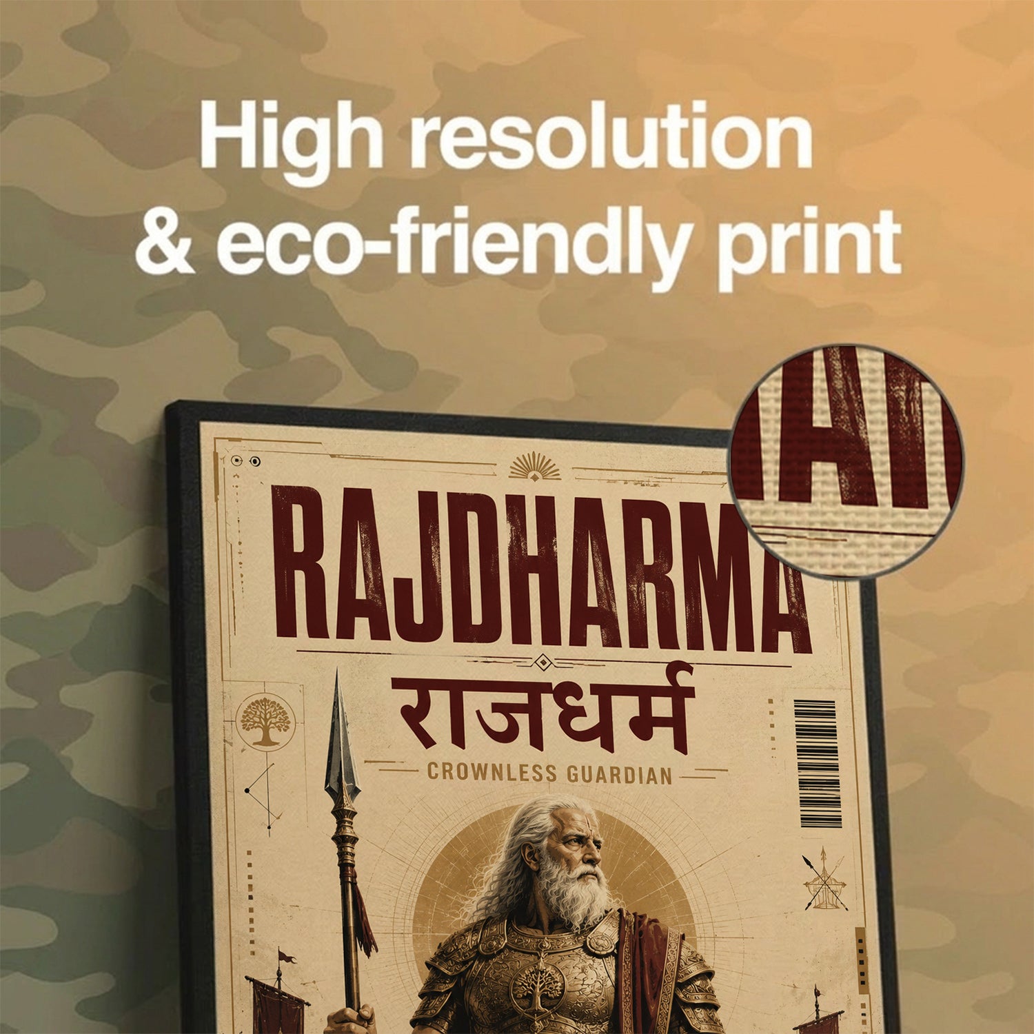 Rajdharma Bhishma - Canvas Wall Art (CONQR_BHISHMA_09)