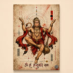 Hanuman Sacred Geometry - Canvas Wall Art (CONQR_SAN_HAN_05)