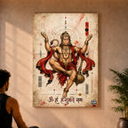 Hanuman Sacred Geometry - Canvas Wall Art (CONQR_SAN_HAN_05)