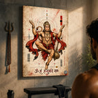 Hanuman Sacred Geometry - Canvas Wall Art (CONQR_SAN_HAN_05)