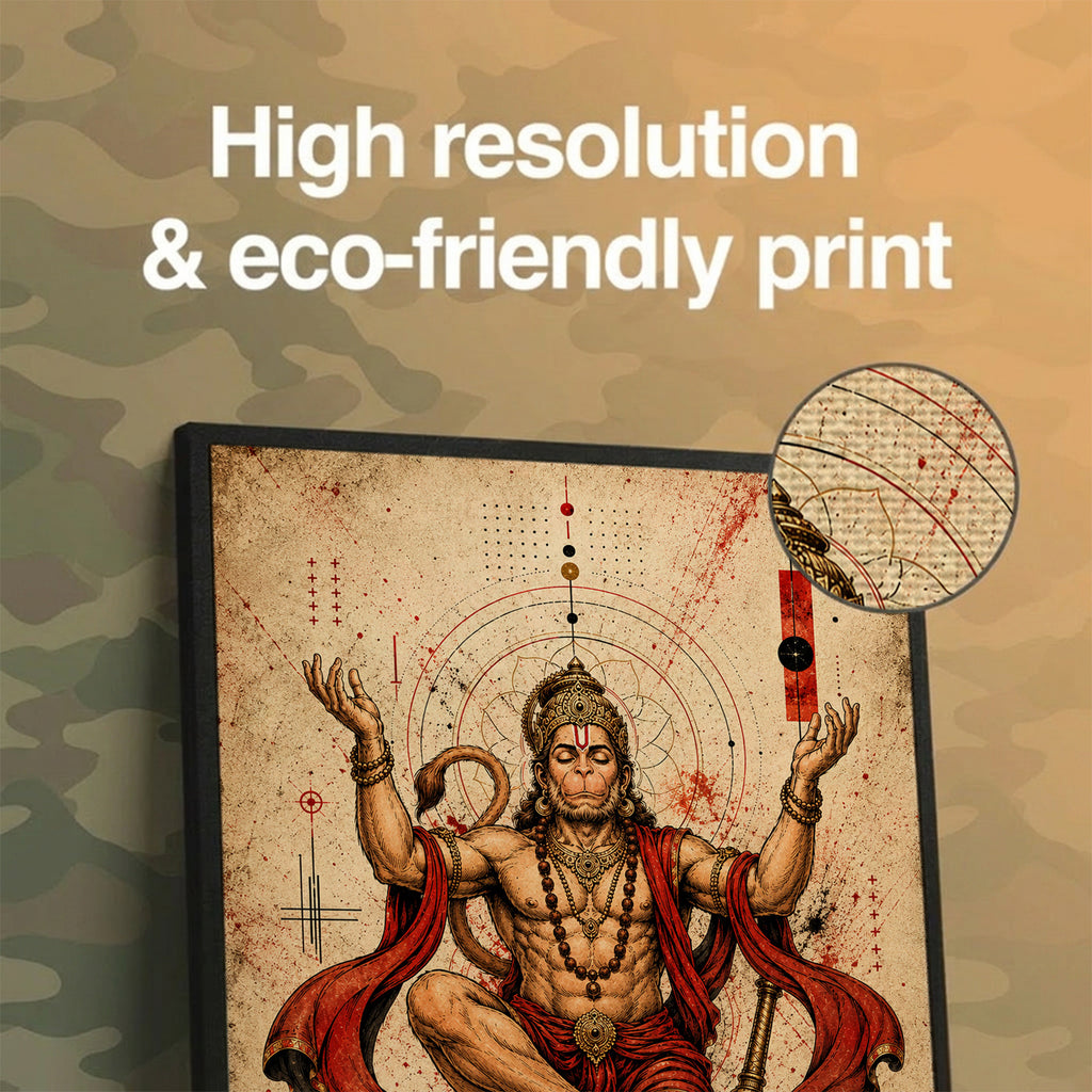 Hanuman Sacred Geometry - Canvas Wall Art (CONQR_SAN_HAN_05)