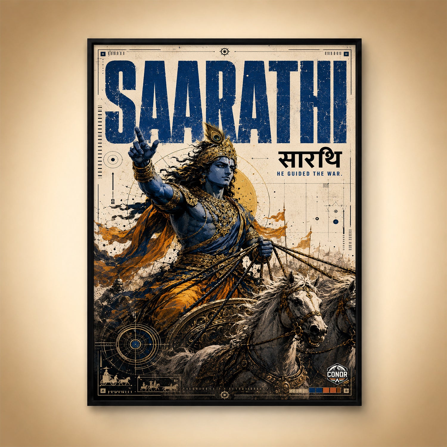 Saarathi Krishna - Canvas Wall Art (CONQR_KRISHNA_003)