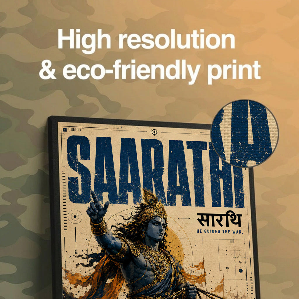 Saarathi Krishna - Canvas Wall Art (CONQR_KRISHNA_003)