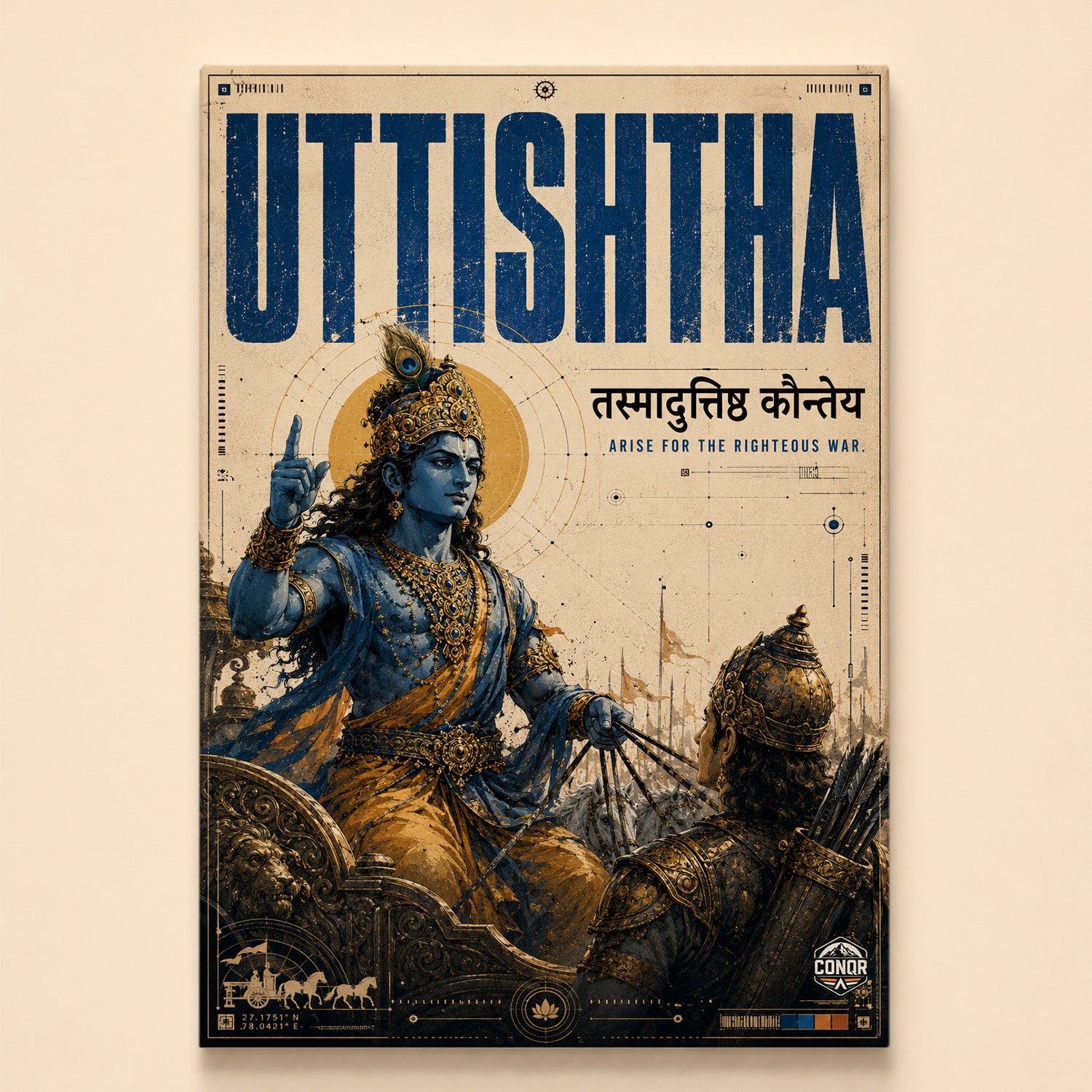 Uttishtha Krishna - Canvas Wall Art (CONQR_KRISHNA_004)