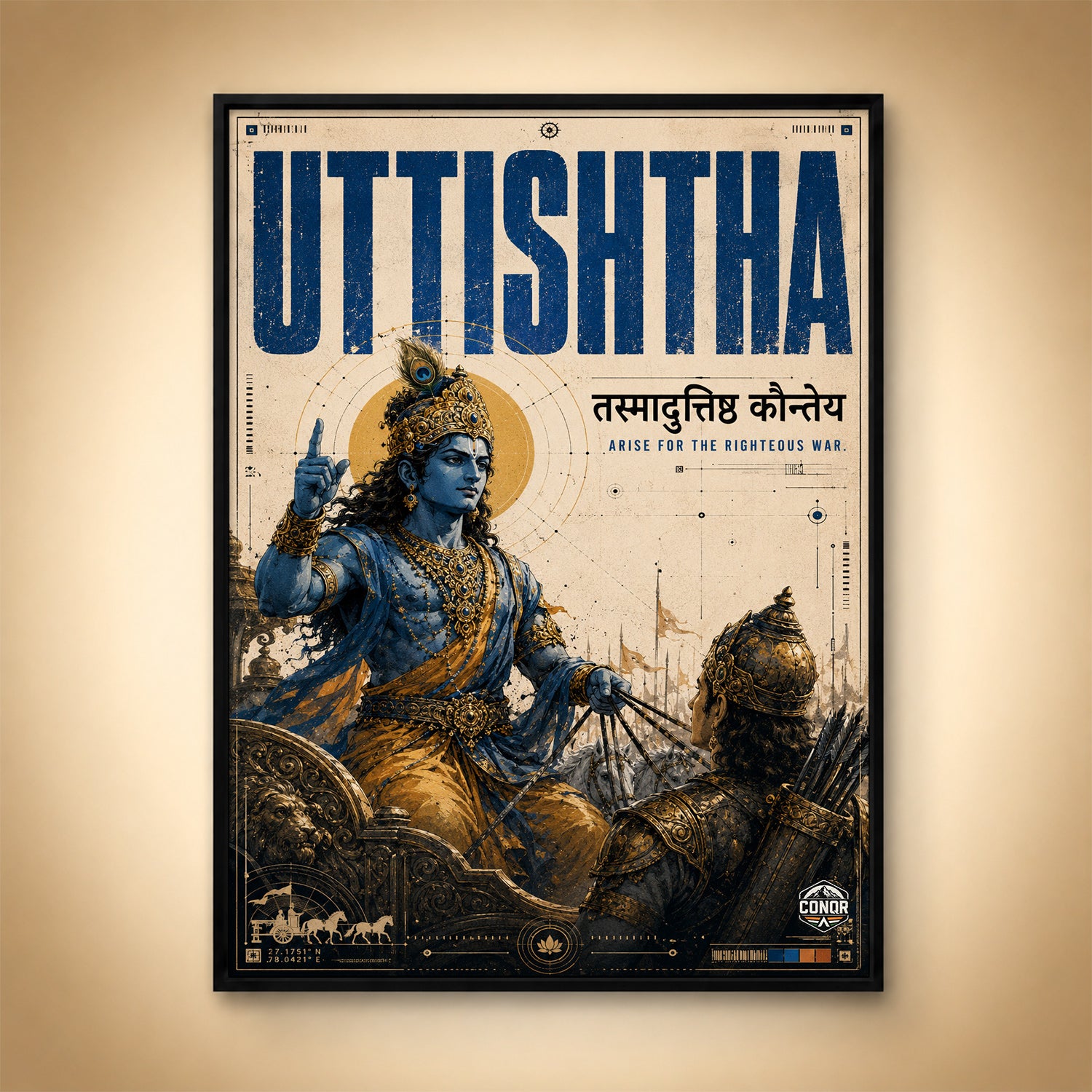 Uttishtha Krishna - Canvas Wall Art (CONQR_KRISHNA_004)