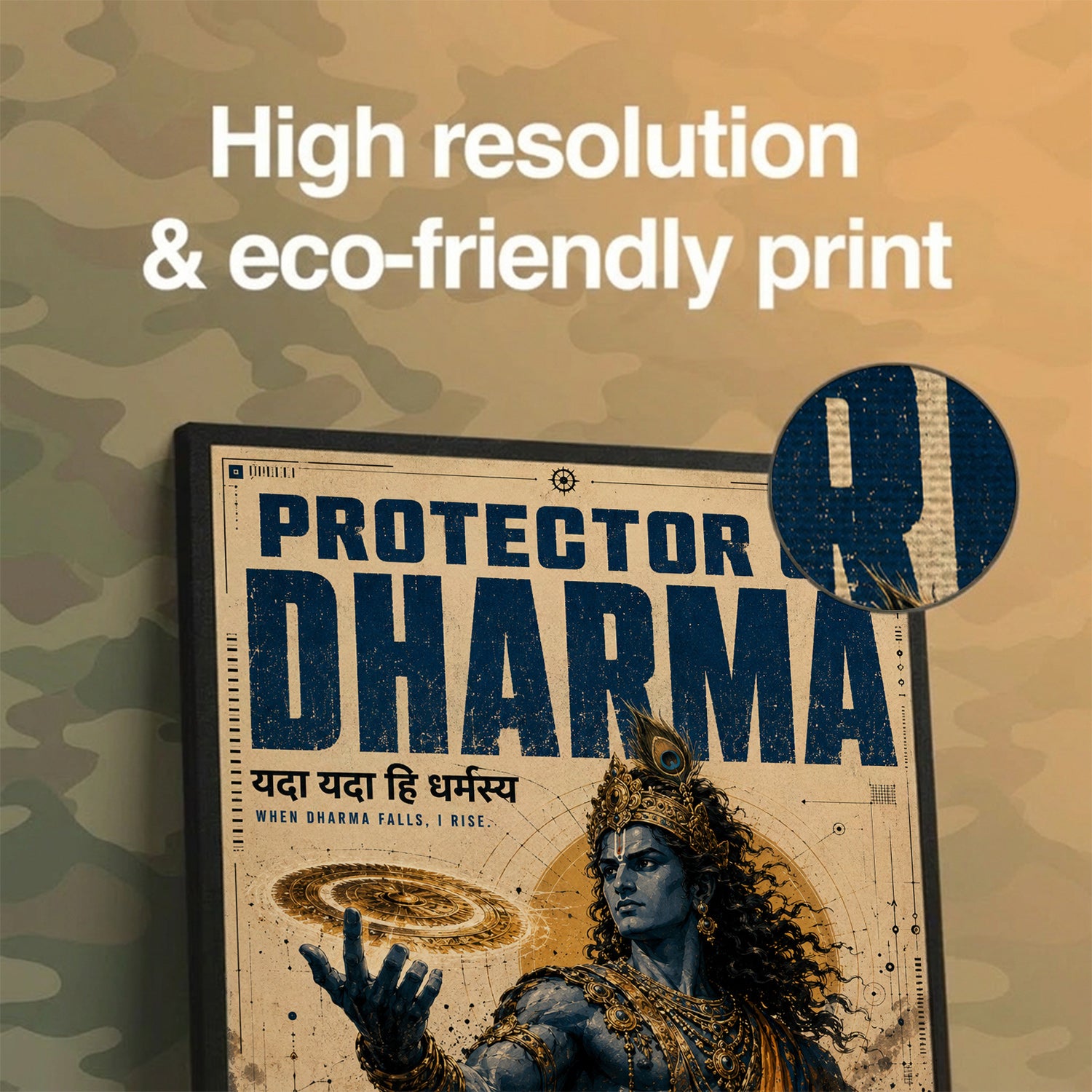 Protector of Dharma - Canvas Wall Art (CONQR_KRISHNA_006)