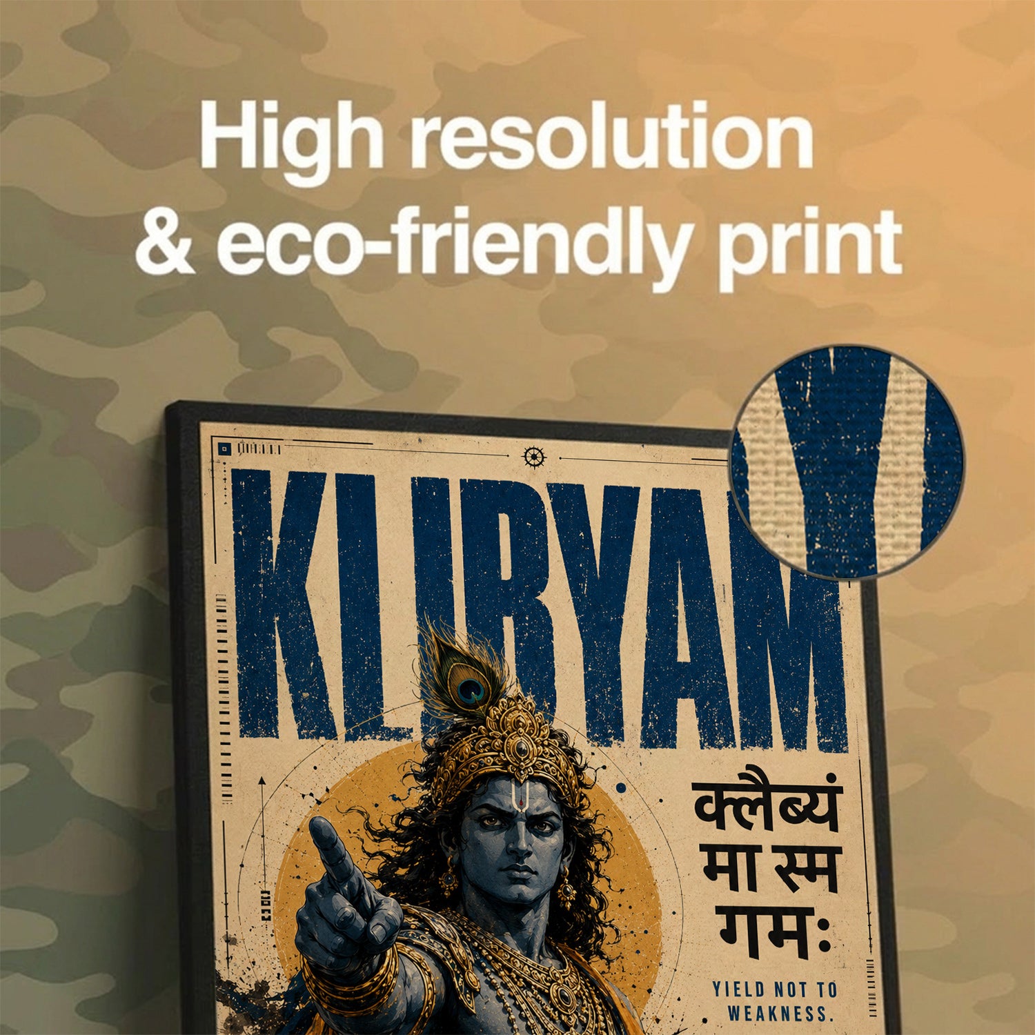 Klibyam Ma Sm Gamah - Canvas Wall Art (CONQR_KRISHNA_008)